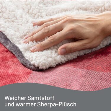 Електрична ковдра Imetec Adapto Velvet Tartan з кишенями для рук та ніг, 150x110 см, 6 температур, безпечна, швидко нагрівається, миється