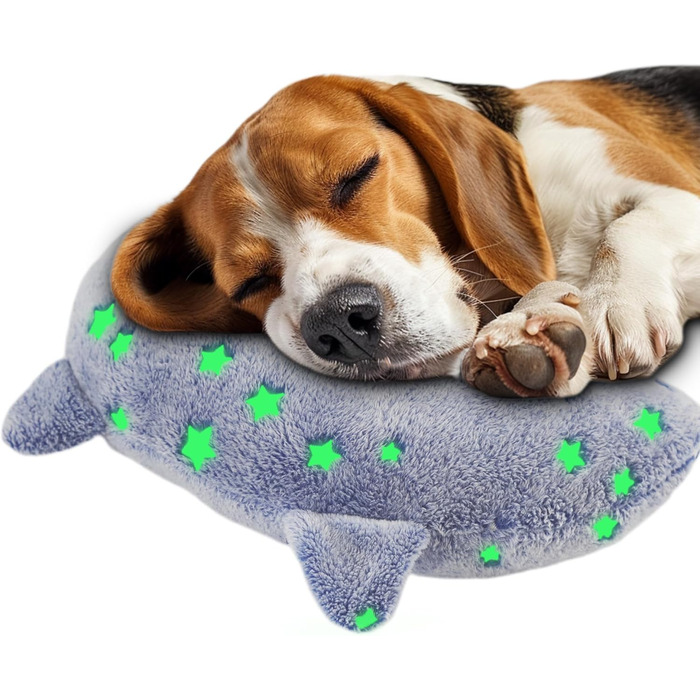 Подушка для собак POMESEA, м'яка, пухнаста, заспокійлива іграшка, U-подібна подушка для домашніх тварин, зняття напруги в суглобах, покращення сну (Блакитна)