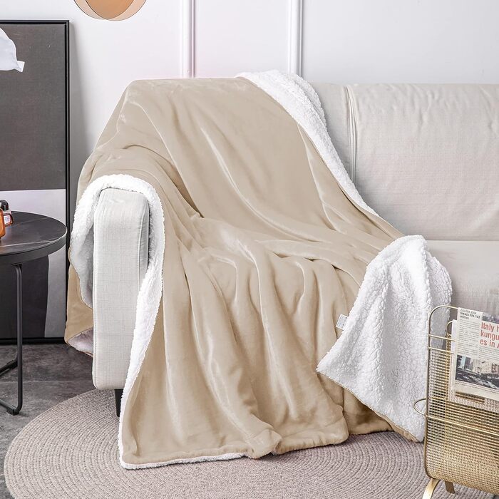 Плед Mixibaby для дому, теплий та м'який, 150 x 200 см, колір: натуральний