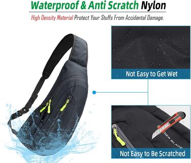 Водонепроникна нагрудна сумка-рюкзак з нейлону Gisdanchz для спорту та подорожей (сіра, 41x21x10 см)