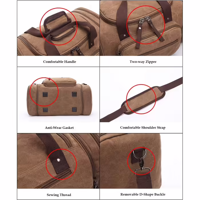Travel Bag, Large 40L 50L Expandable Sailcloth Travel Bag, Unisex Travel Bags, Weekend Bag for Women and Men, Black