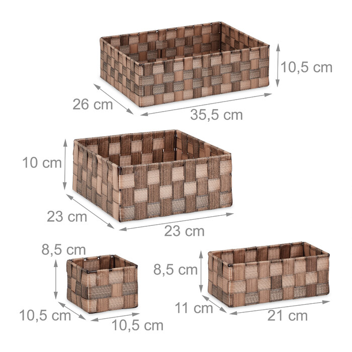 Relaxdays 6-Piece Woven Storage Basket Set