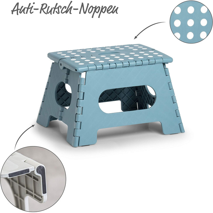 Складний стілець Zeller 13037 Premium, пластиковий, розкладний, з сертифікацією TÜV, вантажопідйомність 150 кг, колір айсбліу