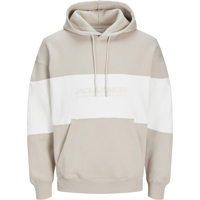 Світшот Jack & Jones Jjelegacy Blocking з капюшоном Noos, розмір 4XL, колір Moonbeam