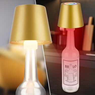 Світлодіодна настільна лампа Briloner бездротова з сенсорним керуванням, димування, регульована висота, нічна лампа, лампа для читання, кемпінгу, акумуляторна, для вулиці, 36x10.5 см