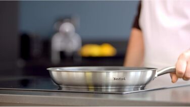 Сковорода Tefal Virtuoso E49106 28 см з антипригарним титановим покриттям та індикатором температури Thermo-Signal | Нержавіюча сталь | Індукція | Гарантія 10 років