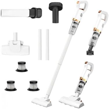 Бездротовий пилосос Yaasier: потужний акумулятор 35KPA, 40 хвилин роботи, для тварин, килимів та авто, білий