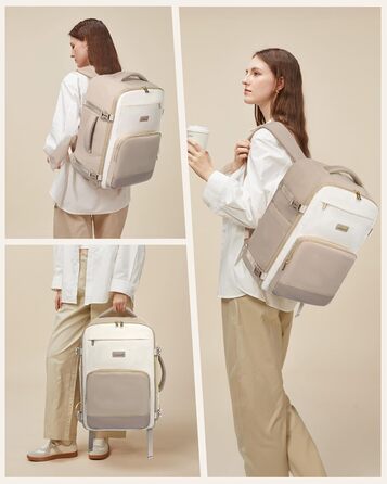 Рюкзак ручної поклажі LOVEVOOK 40x30x20, 24L для жінок, підходить для Ryanair, Eurowings, Wizz Air, Khaki Beige