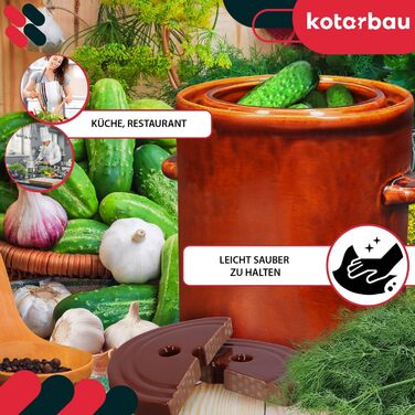 Обтяжувач KOTARBAU 230 мм для глечика, ферментаційний камінь з кераміки для квашення овочів, половинчастий, для глиняного та керамічного посуду