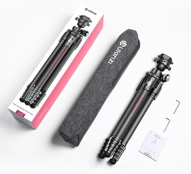 Штатив для камери ULANZI JJ05 GlideGo 184 см з карбону, складаний, з поворотним центральним стовпом, легкий, для DSLR, 360° кульковий голівкою, швидка пластина, вантажопідйомність 18 кг