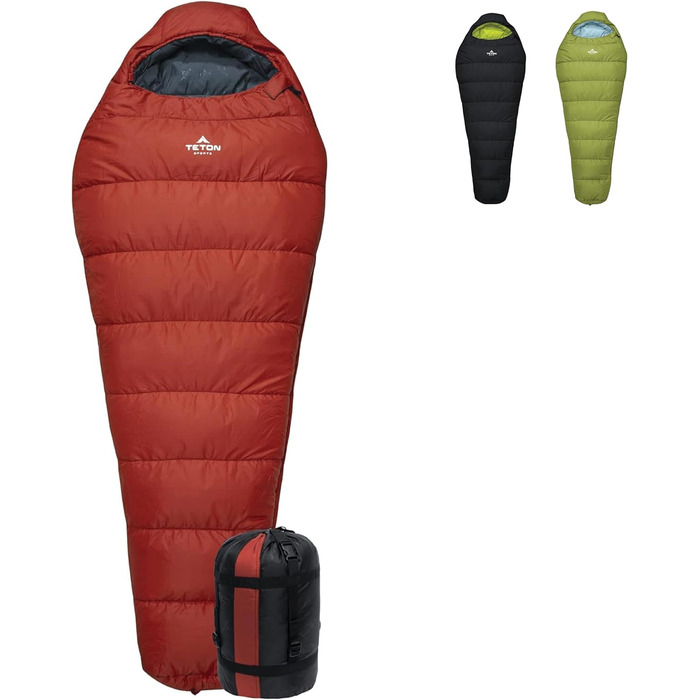 Сплячий мішок Teton Sports LEEF Ultralight Mummy - ультралегкий, для походів, кемпінгу, 3-4 сезони, з мішком для зберігання
