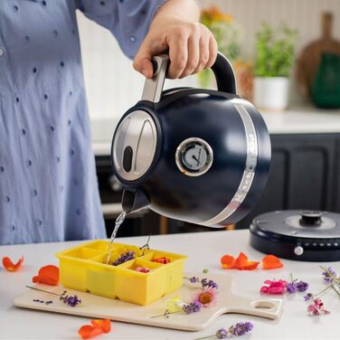 KitchenAid Kettle with Temperature Setting from 50 to 100°C | Tea Kettle with Scale Filter 1.5L | Electric 2400 Watt | Stainless Steel | Ink Blue 1.5 Liter Ink Blue