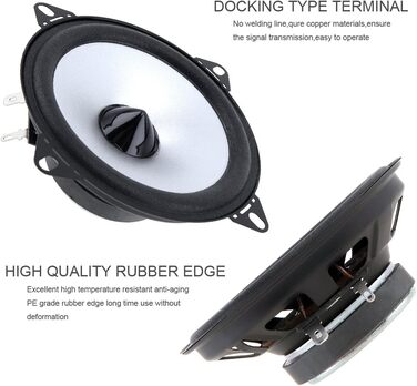 Автомобільні коаксіальні HiFi динаміки ePathChina 10,2 см, 60 Вт, 2-смугові, стерео, комплект 2 шт.