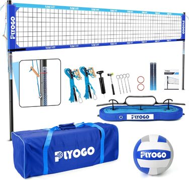 Волейбольна сітка PLYOGO для вулиці: професійний комплект з регульованими алюмінієвими стовпами та анти-провисаючою конструкцією