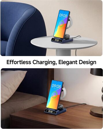Бездротова зарядка 3-в-1 Samsung S26 Ultra/+/S26, Galaxy S25/S24/S23/Z Flip 7, Watch 8/8 Classic/7/Ultra/6/5, Buds4/4 Pro – Синій