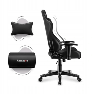 Ігрове крісло Huzaro Ranger 6.0, штучна шкіра, чорне