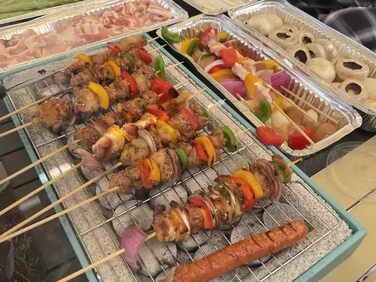 Disposable Grill, Portable Charcoal Grill, Grill Set for Indoors and Outdoors, Lightweight, Ready to Use, for BBQ, Picnic, Camping, Deck