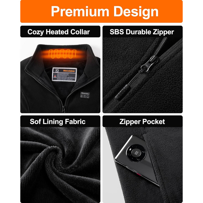 Електрична гріюча жилетка для жінок з Powerbank 16000mAh 7.4V - тепла жилетка для сноубордингу, катання на моториках та активного відпочинку