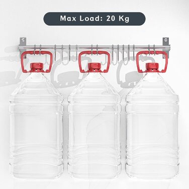 Booxihome Kitchen Rail Stainless Steel Hanging Rail Kitchen Utensil Holder Rustproof Pan Holder Cup Holder with 15 Hooks for Kitchen Aids Cooking Accessories Kitchen Utensils (60cm)…