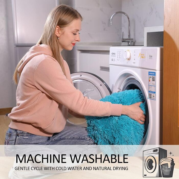 Плюшевий ковд з штучного хутра YUSOKI, 127 x 152,4 см, теплий та м'який, для ліжка, крісла, дивана, спальні (Блакитно-зелений)