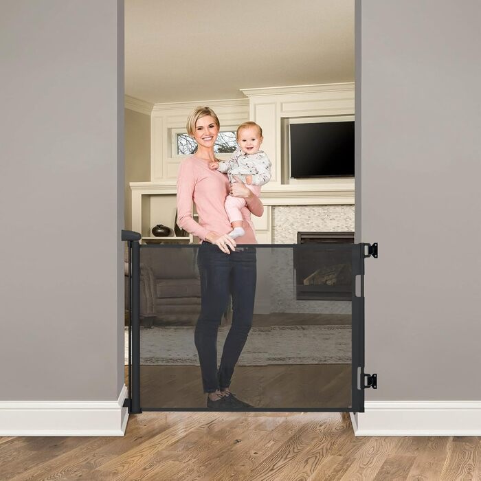 Захист для сходів Treppenschutzgitter: розтяжний захист для дітей та домашніх тварин, 0-140 см, чорний