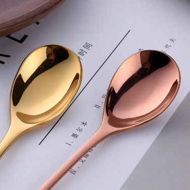 Набір довгих ложок для лате макіато та десертів із нержавіючої сталі 304, 20.5 см, 8 шт (4 кольори)