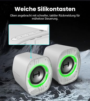 Edifier G1000 II - Комп'ютерні колонки, ігрові, RGB-підсвітка, Bluetooth/USB-C/AUX, для PC/PS5/Switch (Білий)