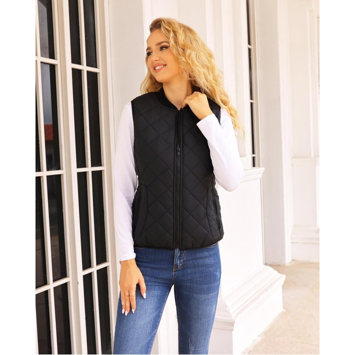 Жіноча степкова жилетка Fuinloth з рифленим коміром, чорна