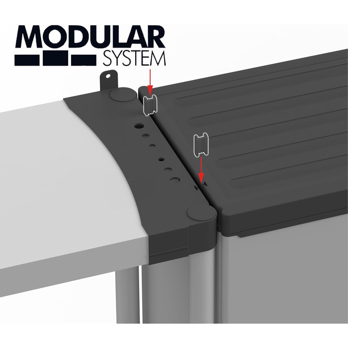 Mongardi W2016 cabinet made of PVC and PP resin, 1 door, 1 shelf, easy assembly, modular system, robust, suitable for indoor and outdoor areas, 34 W x 40 D x 85 H cm, Black and Grey