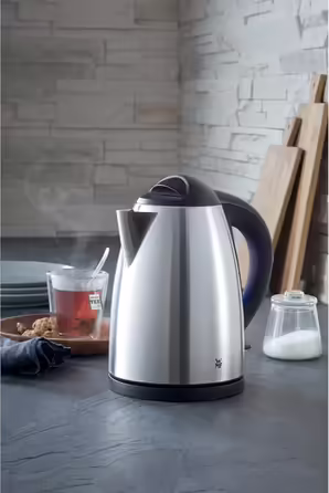 WMF Good Water Kettle Stainless Steel 1.7L, Electric Kettle with Scale Filter, 2400 W, Illuminated Water Level Indicator, Brushed Stainless Steel