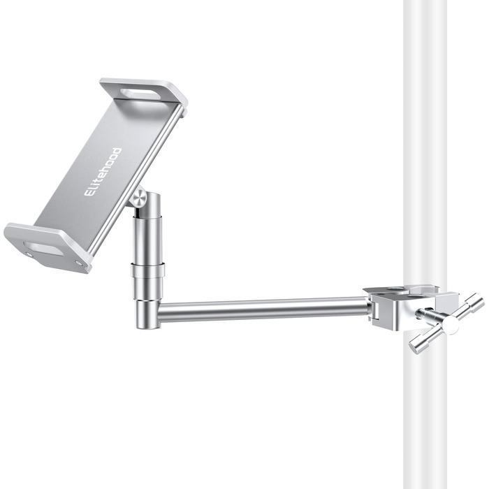 Тримач для iPad з мікрофоном Elitehood: регульований, 360° обертання, сумісний з iPad Pro, Air, Mini та іншими пристроями (4-12.9