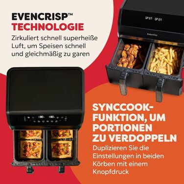 Фритюрниця повітряна Instant Pot Vortex Compact Trüffel Grau 5 л, 4-в-1, сімейний розмір, з антипригарним покриттям