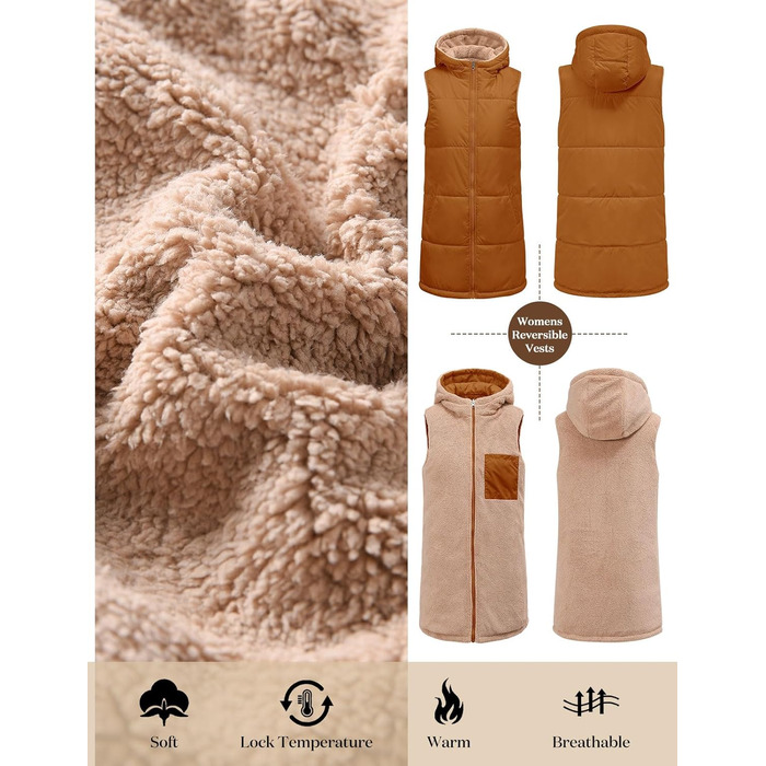 Жіноча тепла в'язана куртка з капюшоном Tuopuda, флісова підкладка, зимова куртка з капюшоном, тепла зимова куртка, повсякденна куртка з капюшоном, термо комір, блискавка, осінь/зима (світло-коричнева, S)
