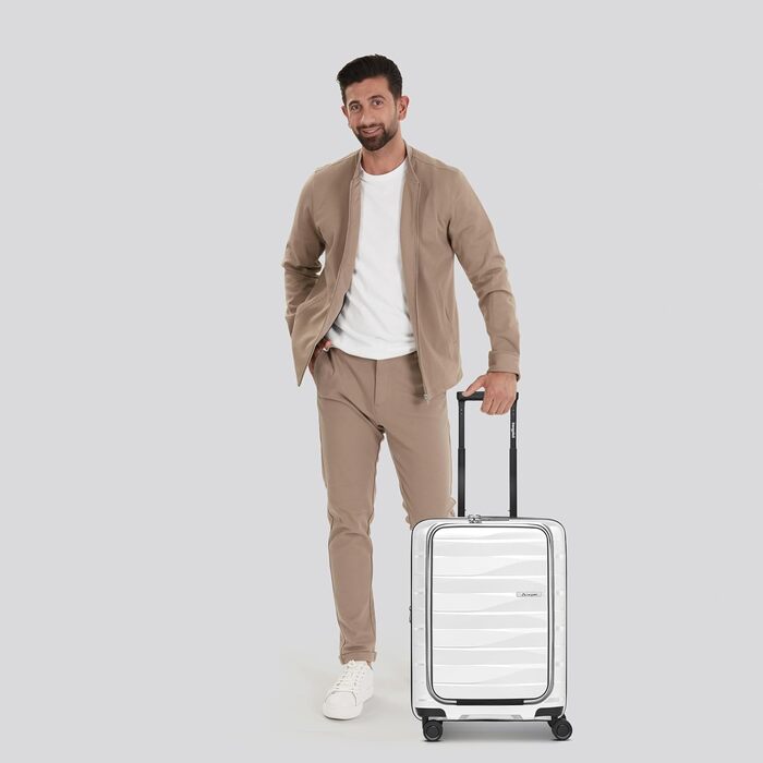 Чемодан середнього розміру з жорстким корпусом, розширюваний | Trolley 45 x 27 x 66 см з поліпропілену | Унісекс, вага 3,7 кг | Подвійні колеса & TSA-замок (Travel) | Відділення для ноутбука (55 см)