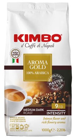 Кава в зернах Kimbo Espresso Napoletano Aroma Gold, темне обсмаження, 1 кг