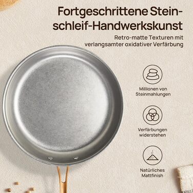 Набір каструль KOKHUB 8 предметів з нержавіючої сталі для індукційних плит, вінтажний стиль, без PFOA/PFAS/PTFE, підходить для всіх типів плит та духовки, можна мити в посудомийній машині