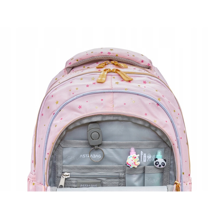 Багатокамерний шкільний рюкзак AstraBag, рожевий, 20 л
