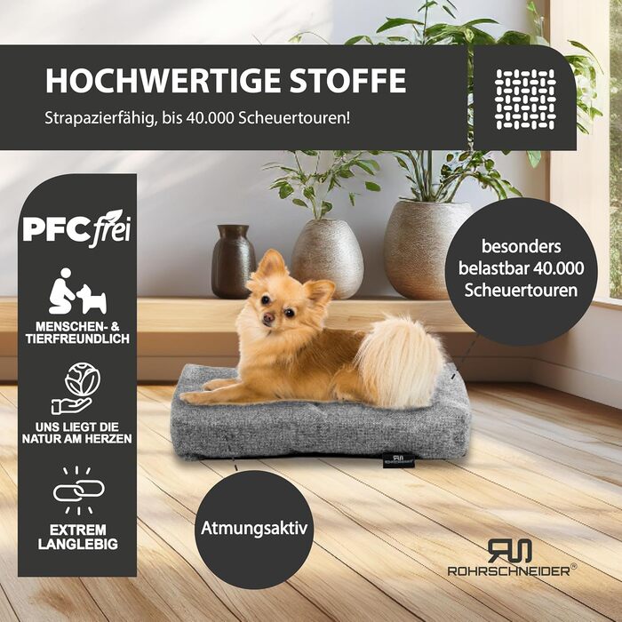 Ляжка для собак Rohrschneider, Made in EU, з антиковзким покриттям, для собак маленьких, середніх та великих порід, та котів. Включає миску для корму. Розмір 2 (тюркІс), 47 x 30 x 7 см.