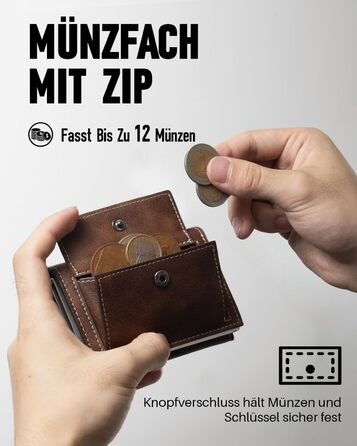 Шкіряний чоловічий гаманець з RFID-захистом Braun з відділенням для монет та 6 картками