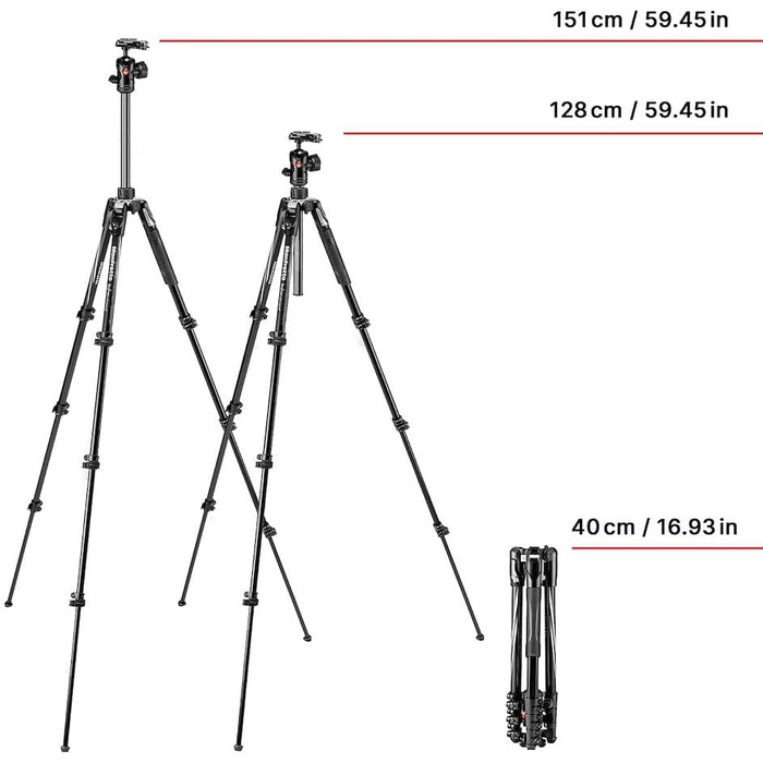 Комплект Manfrotto: Алюмінієвий дорожній штатив Befree Advanced з кульковою головою та рюкзак Advanced Gear III для камери та ноутбука, чорний