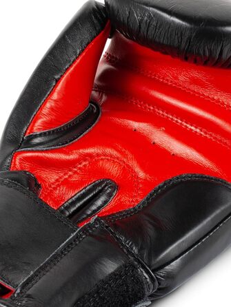 Боксерські рукавички BenLee з натуральної шкіри Fighter Black/Red, 16 oz, одинарні
