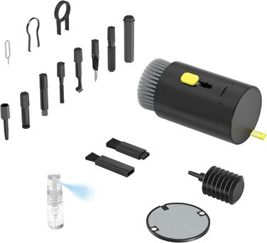 Набір для чищення клавіатури та екрану 20 в 1: очищувач екрану, щітка для клавіатури, для ноутбука, планшета, комп'ютера, монітора, камери (чорний)