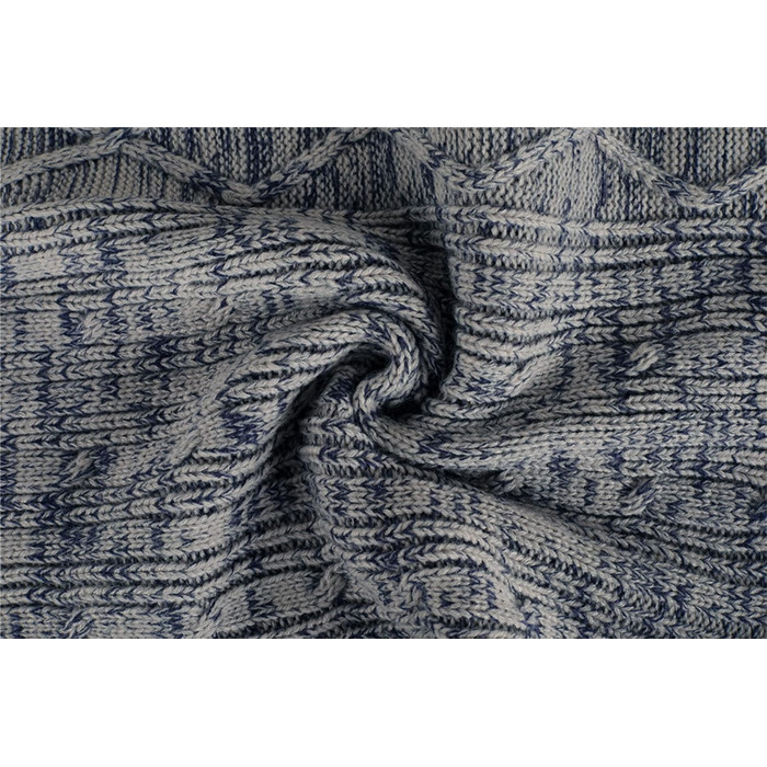 Чоловічий в'язаний кардиган Runcati з довгим рукавом, коміром та замком, з косими візерунками (XL, сірий)