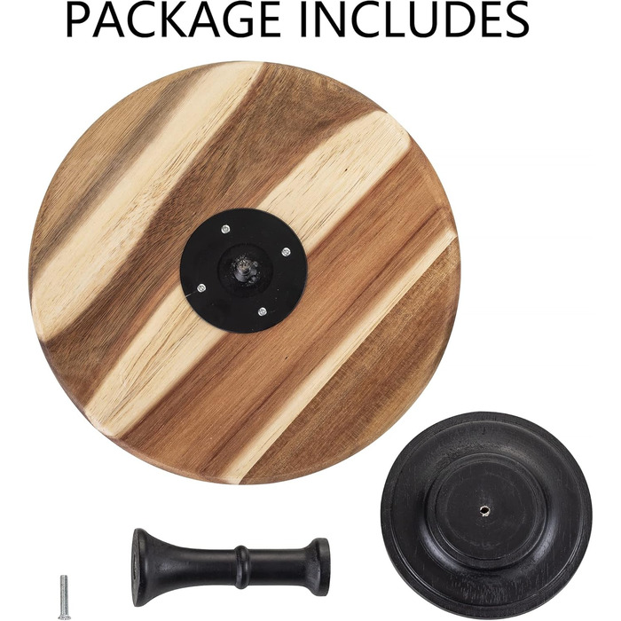 Дерев'яний підставка для тортів NUPTIO, набір 3 шт: рустикальний дизайн для весілля, дня народження, дитячого свята. Підходить для тістечок, десертів та чаю. Чорний колір, 29 см