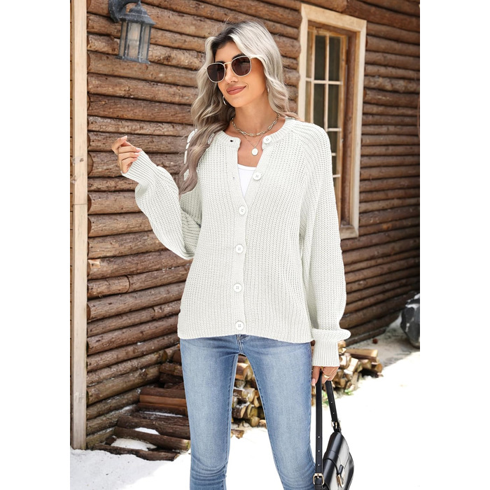 Жіноча в'язана жилетка Zeagoo: короткий кардиган з круглим вирізом, відкритий фасон, ґудзики. Елегантний повсякденний стиль (S, білий)