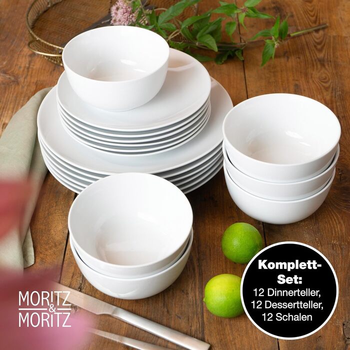 Набір кавових чашок Moritz & Moritz BASIC (6 шт.) - 300 мл, порцеляна, білий колір
