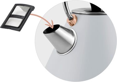 Елегантний електрочайник Berdsen BD-701 з термометром, 1.7L (сірий)