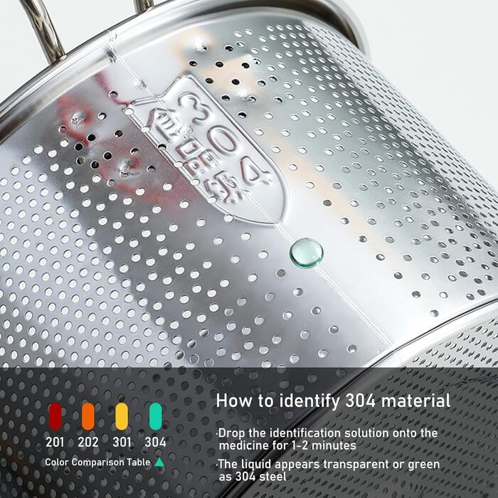 Набір сит для їжі з нержавіючої сталі WIYETY (2 шт.): сито для макаронів, корзина для фритюрниці, кухонне сито, Ø16см + Ø18см