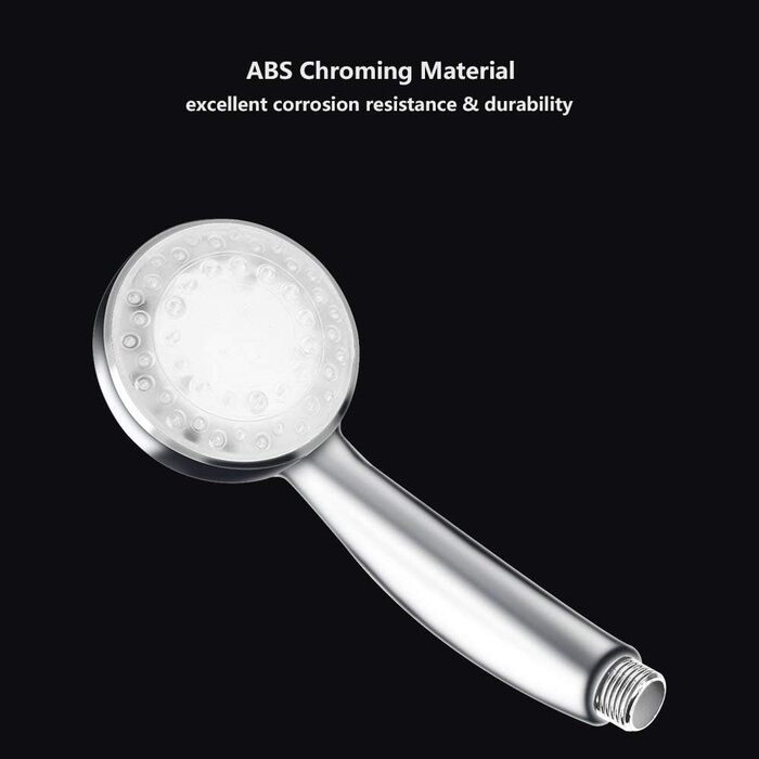 LED Shower Head with Color Changing, High-Pressure Shower Head with Automatically Changing 7 Colors, No Battery Required, Handheld Showerheads for Bathroom, Chrome