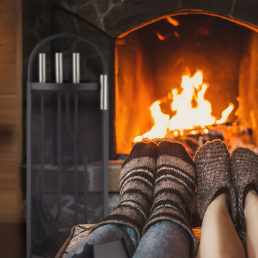 Relaxdays Fireplace Set Modern 5-Piece